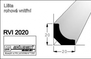 Lišta-S-BO-nastavená-rohová vnitřní-RVI 2020x2400mm